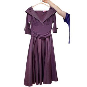 Gorgeous Plum Purple Dress with Sleeves
